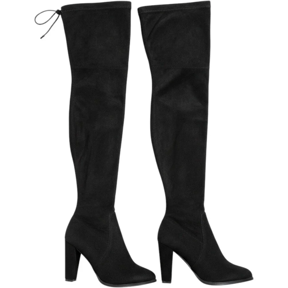 Catherine Malandrino Womens Black Over The Knee Boots Faux Suede Block Heel 6.5